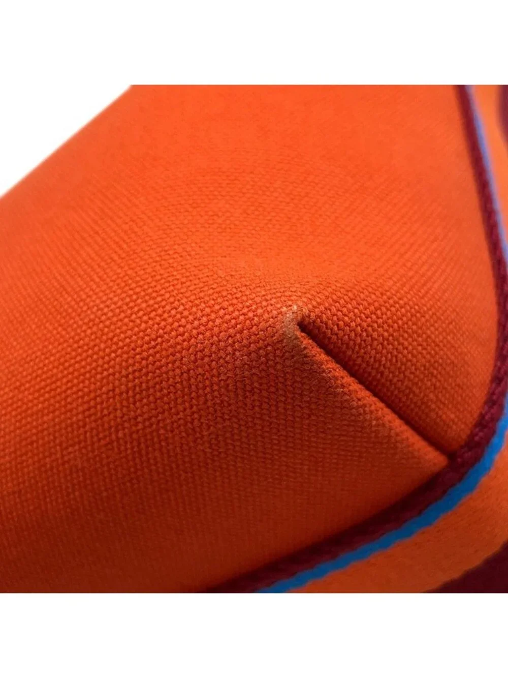 Hermes Pouch Bride-a-Brac Pavillon PM Orange Silver Canvas Case